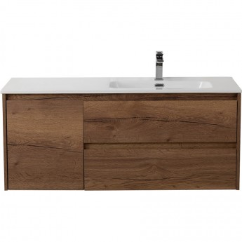 База под раковину подвесная BELBAGNO KRAFT-1000-2C-1A-SO-RT-R с двумя выкатными ящиками и одной распашной дверцей, правосторонняя, Rovere Tabacco, 1000x460x500