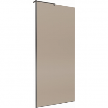 Душевая перегородка BELBAGNO UNO-L-1-TB-90-BR-GM 900x2000 мм Оружейная сталь