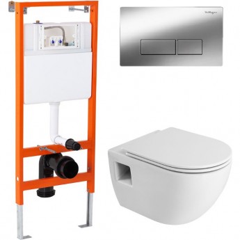 Комплект 4в1 унитаз, инсталляция, кнопка смыва, крышка-сиденье BELBAGNO
