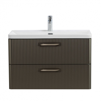 Тумба под раковину подвесная BELBAGNO DUE-800-2C-SO-GM-P 800x422x500 Оружейная сталь